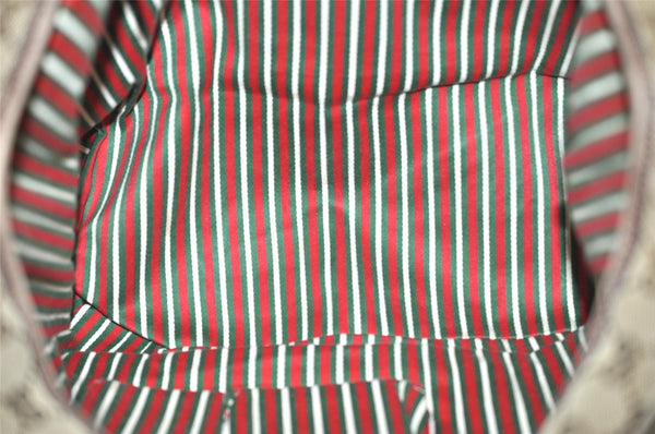 Authentic GUCCI New Britt Shoulder Tote Bag GG Canvas Leather 169945 Brown 9124I