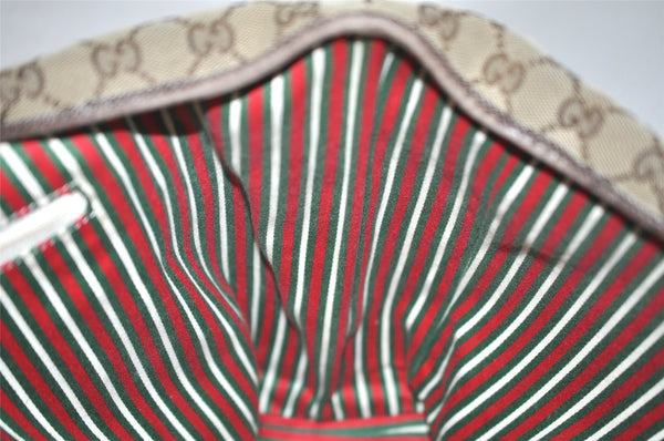 Authentic GUCCI New Britt Shoulder Tote Bag GG Canvas Leather 169945 Brown 9124I