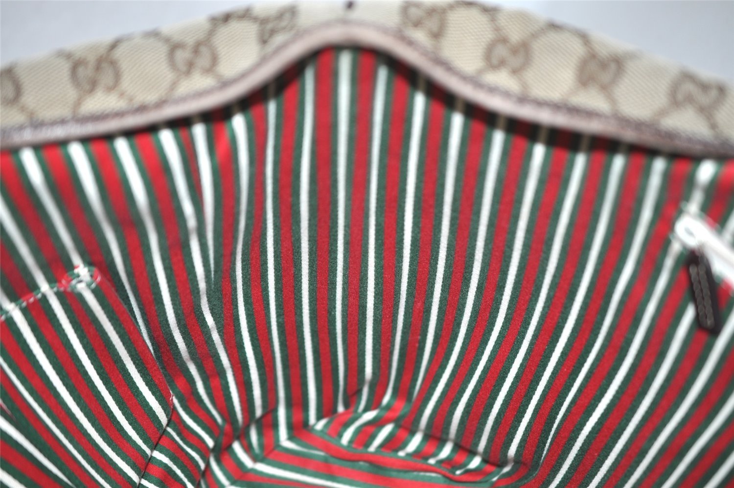 Authentic GUCCI New Britt Shoulder Tote Bag GG Canvas Leather 169945 Brown 9124I