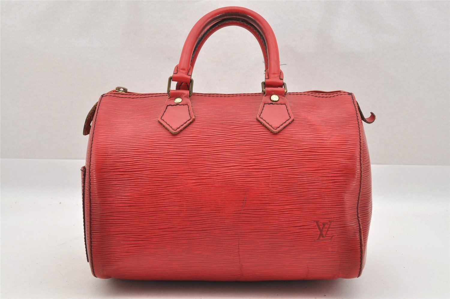 Authentic Louis Vuitton Epi Speedy 25 Hand Boston Bag Red M43017 Junk 9125I