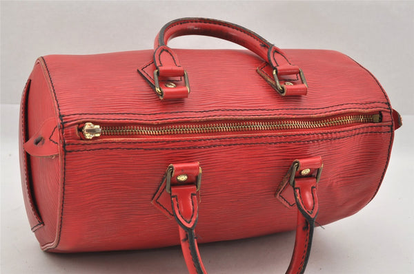 Authentic Louis Vuitton Epi Speedy 25 Hand Boston Bag Red M43017 Junk 9125I