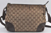 Authentic GUCCI Shoulder Cross Body Bag GG Canvas Leather 114273 Brown 9125J