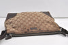 Authentic GUCCI Shoulder Cross Body Bag GG Canvas Leather 114273 Brown 9125J