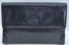 Authentic GUCCI Vintage 2Way Shoulder Clutch Bag Purse Leather Navy Blue 9126I