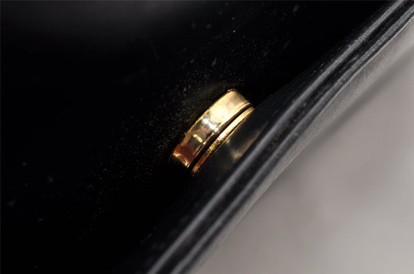 Authentic GUCCI Vintage 2Way Shoulder Clutch Bag Purse Leather Navy Blue 9126I