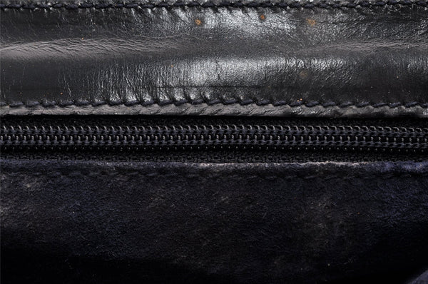 Authentic GUCCI Vintage 2Way Shoulder Clutch Bag Purse Leather Navy Blue 9126I