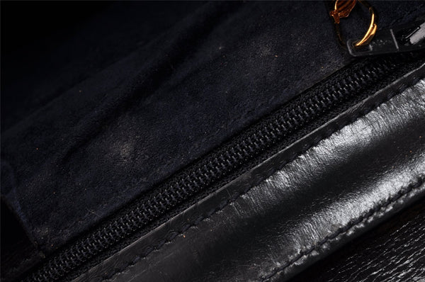 Authentic GUCCI Vintage 2Way Shoulder Clutch Bag Purse Leather Navy Blue 9126I