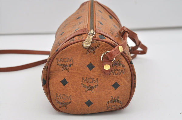 Authentic MCM Visetos Leather Vintage Shoulder Cross Body Bag Purse Brown 9127I