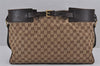 Authentic GUCCI Vintage Tote Hand Bag GG Canvas Leather 106251 Brown Junk 9128J