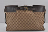 Authentic GUCCI Vintage Tote Hand Bag GG Canvas Leather 106251 Brown Junk 9128J