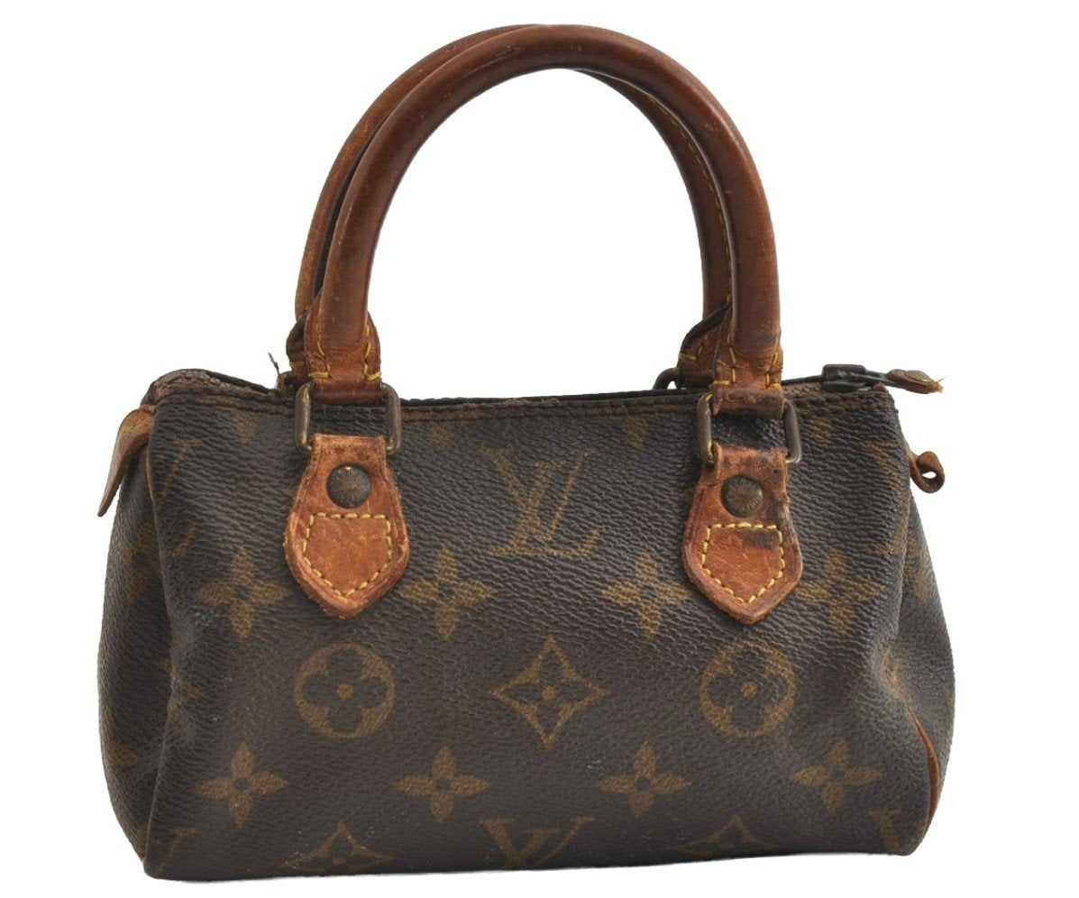 Authentic Louis Vuitton Monogram Mini Speedy Hand Bag Purse Old Model Junk 9130I