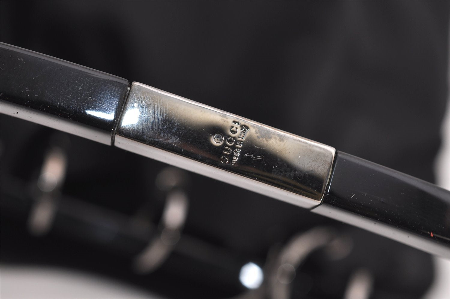 Authentic GUCCI Shoulder Hand Bag Purse Nylon Leather 0013750 Black 9131I