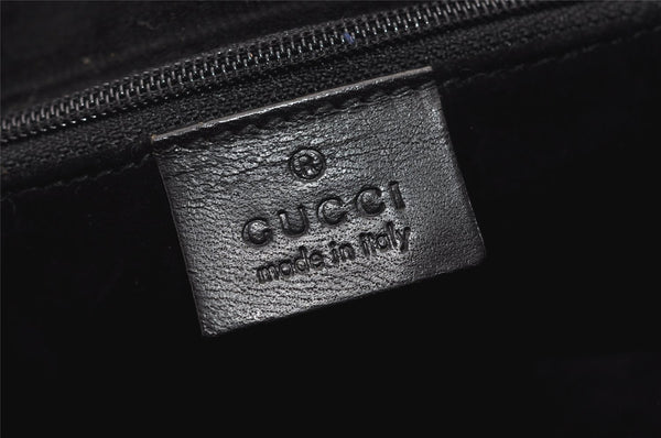 Authentic GUCCI Shoulder Hand Bag Purse Nylon Leather 0013750 Black 9131I