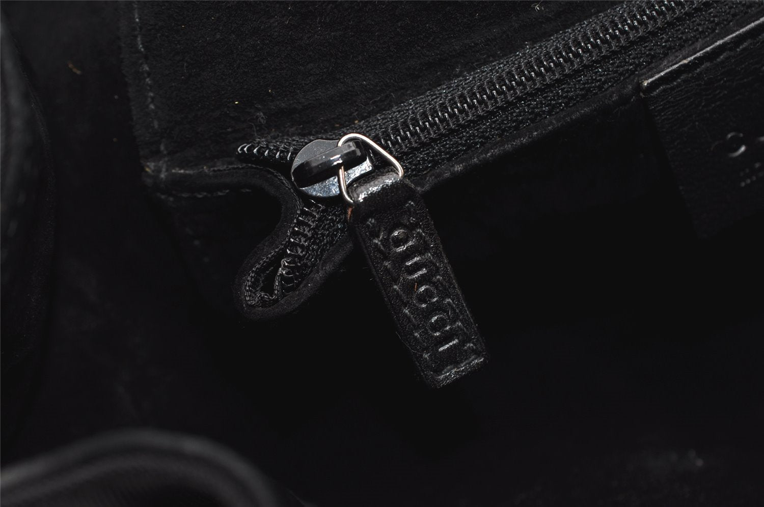 Authentic GUCCI Shoulder Hand Bag Purse Nylon Leather 0013750 Black 9131I