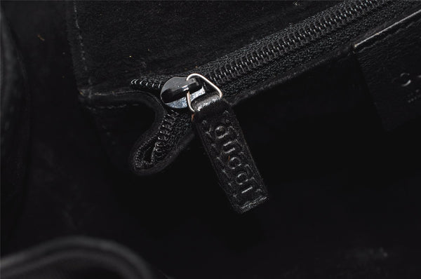 Authentic GUCCI Shoulder Hand Bag Purse Nylon Leather 0013750 Black 9131I