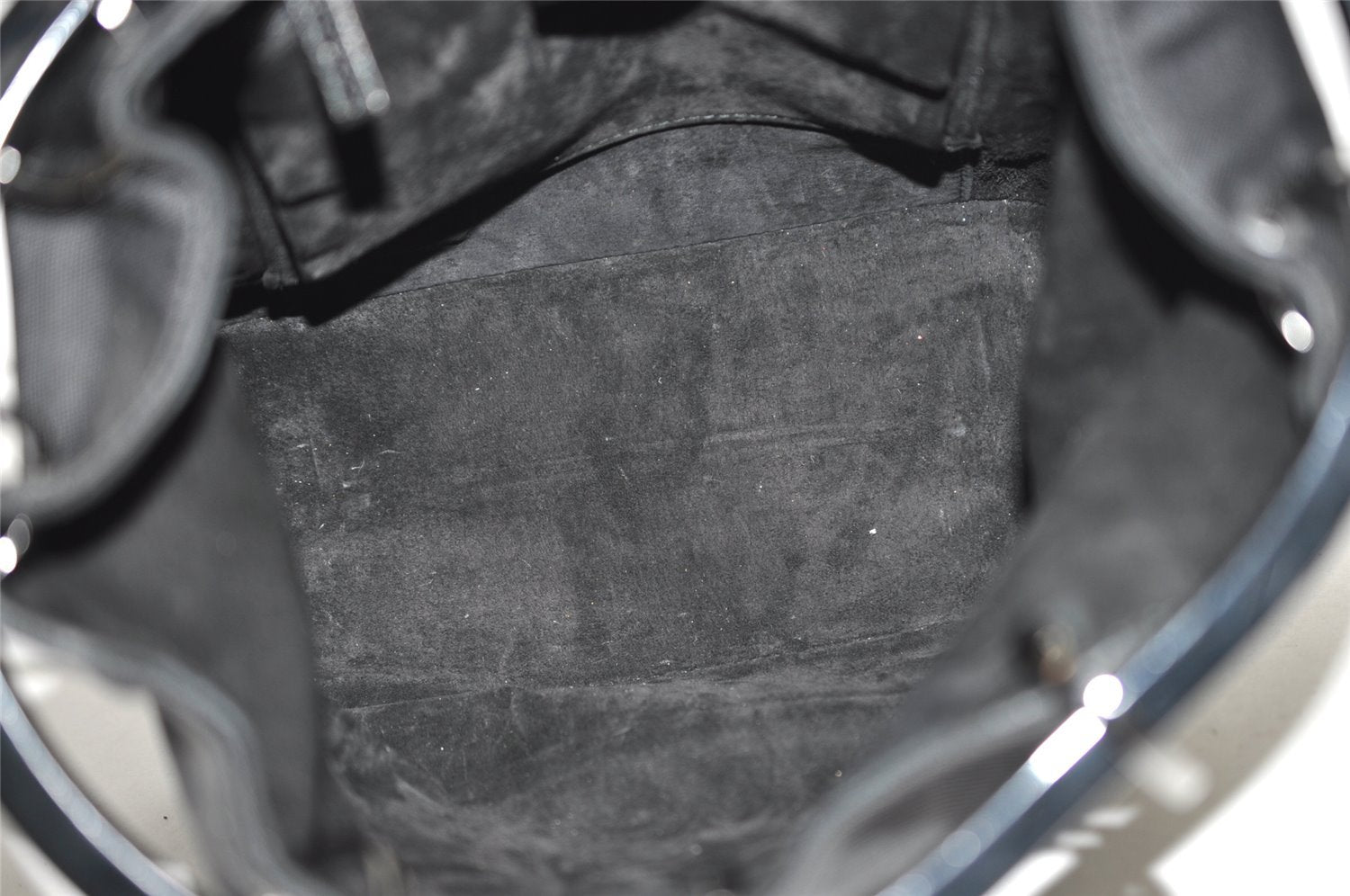 Authentic GUCCI Shoulder Hand Bag Purse Nylon Leather 0013750 Black 9131I