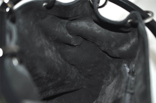 Authentic GUCCI Shoulder Hand Bag Purse Nylon Leather 0013750 Black 9131I