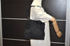 Authentic GUCCI Shoulder Hand Bag Purse Nylon Leather 0013750 Black 9131I
