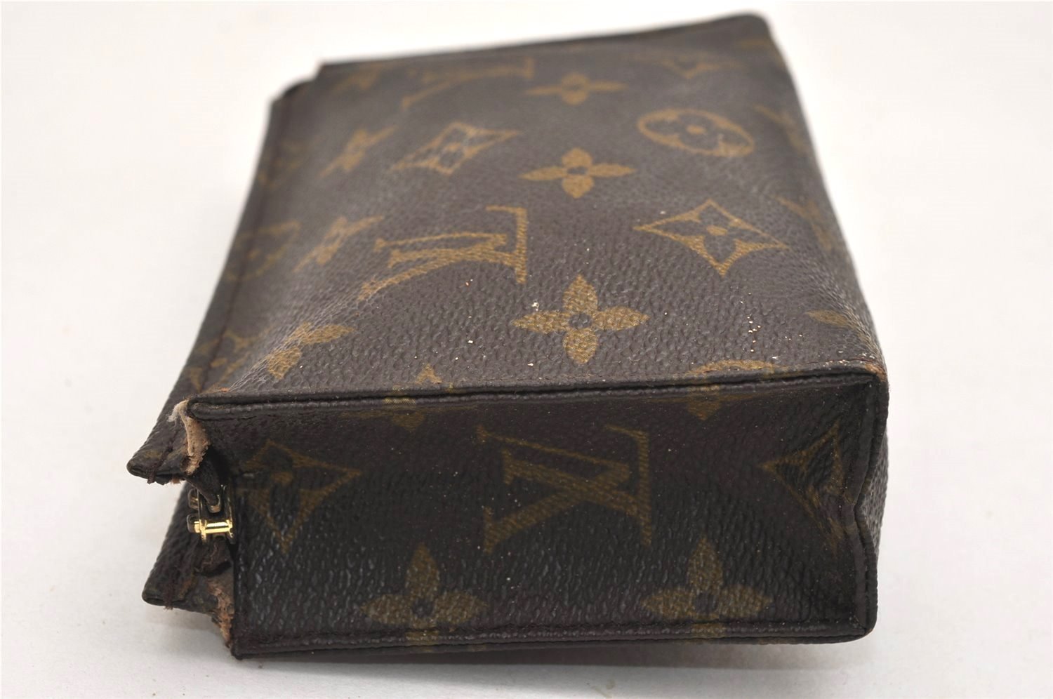 Auth Louis Vuitton Monogram Poche Toilette 15 M47546 Cosmetics Pouch Junk 9132J