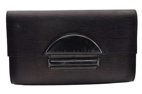 Authentic Louis Vuitton Epi Chaillot Clutch Hand Bag Purse Black M52532 LV 9135I