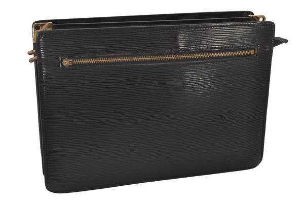 Authentic Louis Vuitton Epi Enghien 2Way Shoulder Clutch Bag M52112 Black 9136I