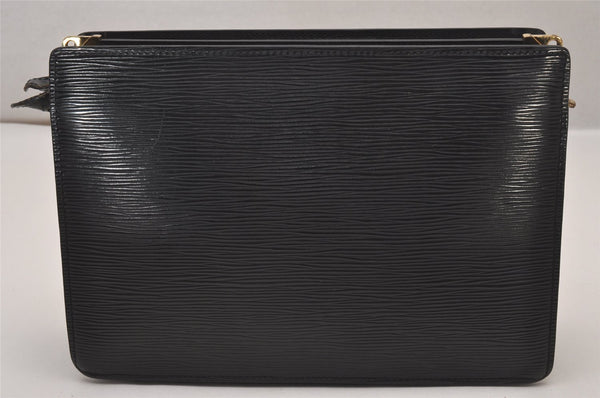 Authentic Louis Vuitton Epi Enghien 2Way Shoulder Clutch Bag M52112 Black 9136I