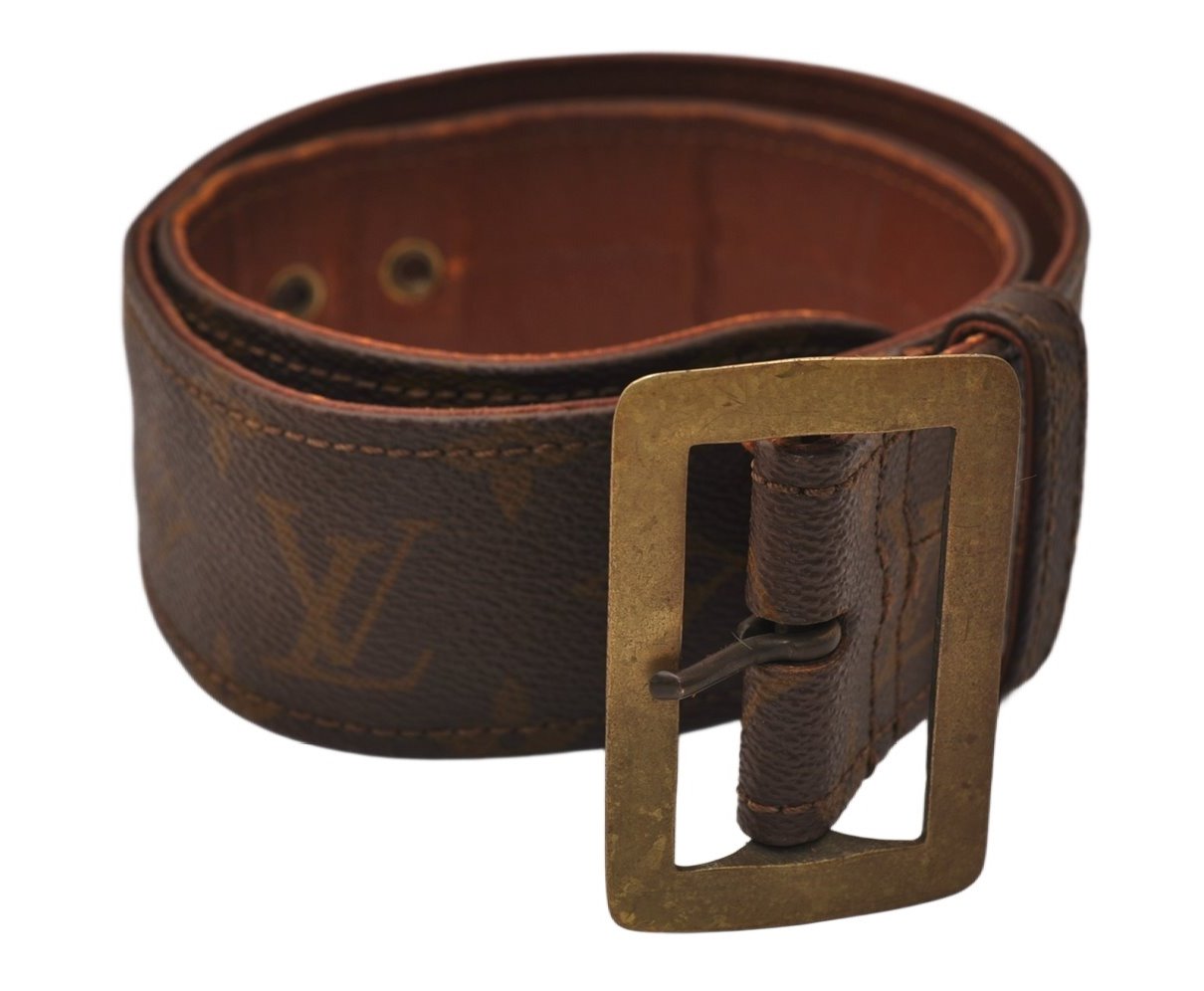 Authentic Louis Vuitton Monogram Leather Belt 95cm 29.5