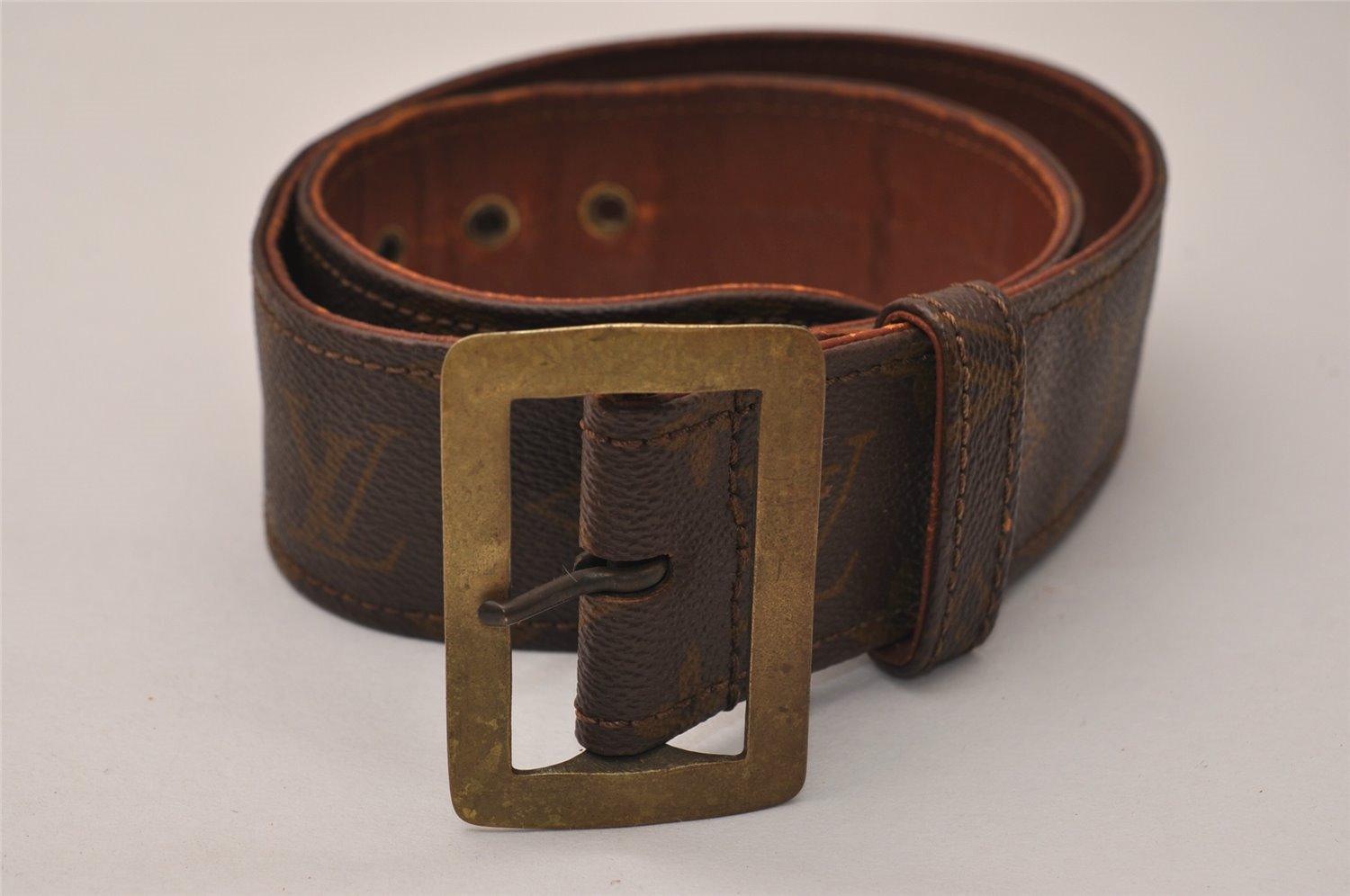 Authentic Louis Vuitton Monogram Leather Belt 95cm 29.5