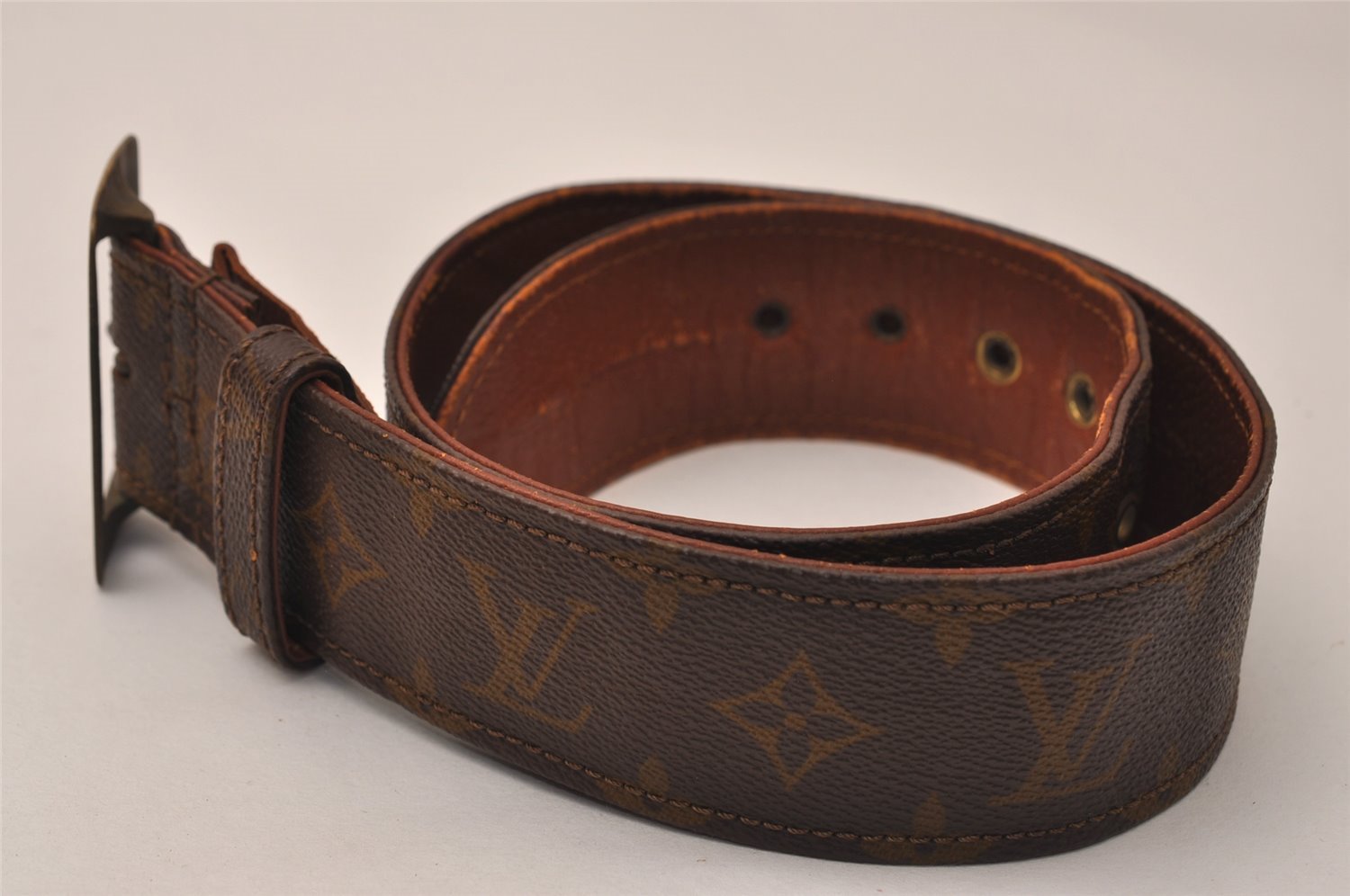 Authentic Louis Vuitton Monogram Leather Belt 95cm 29.5