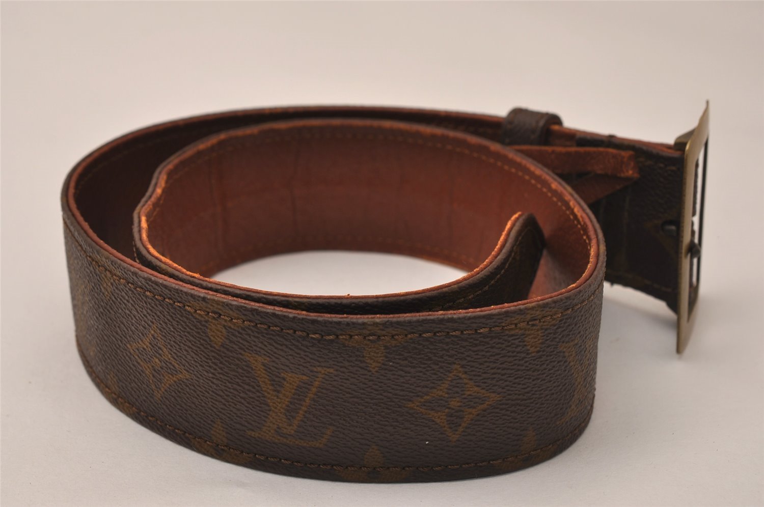 Authentic Louis Vuitton Monogram Leather Belt 95cm 29.5