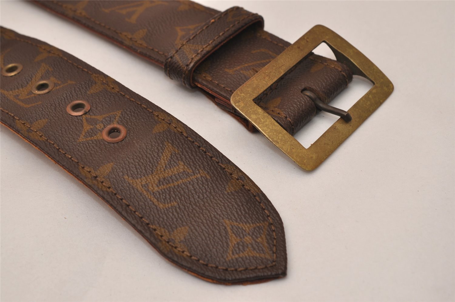 Authentic Louis Vuitton Monogram Leather Belt 95cm 29.5