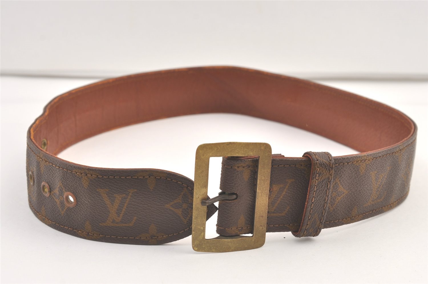 Authentic Louis Vuitton Monogram Leather Belt 95cm 29.5