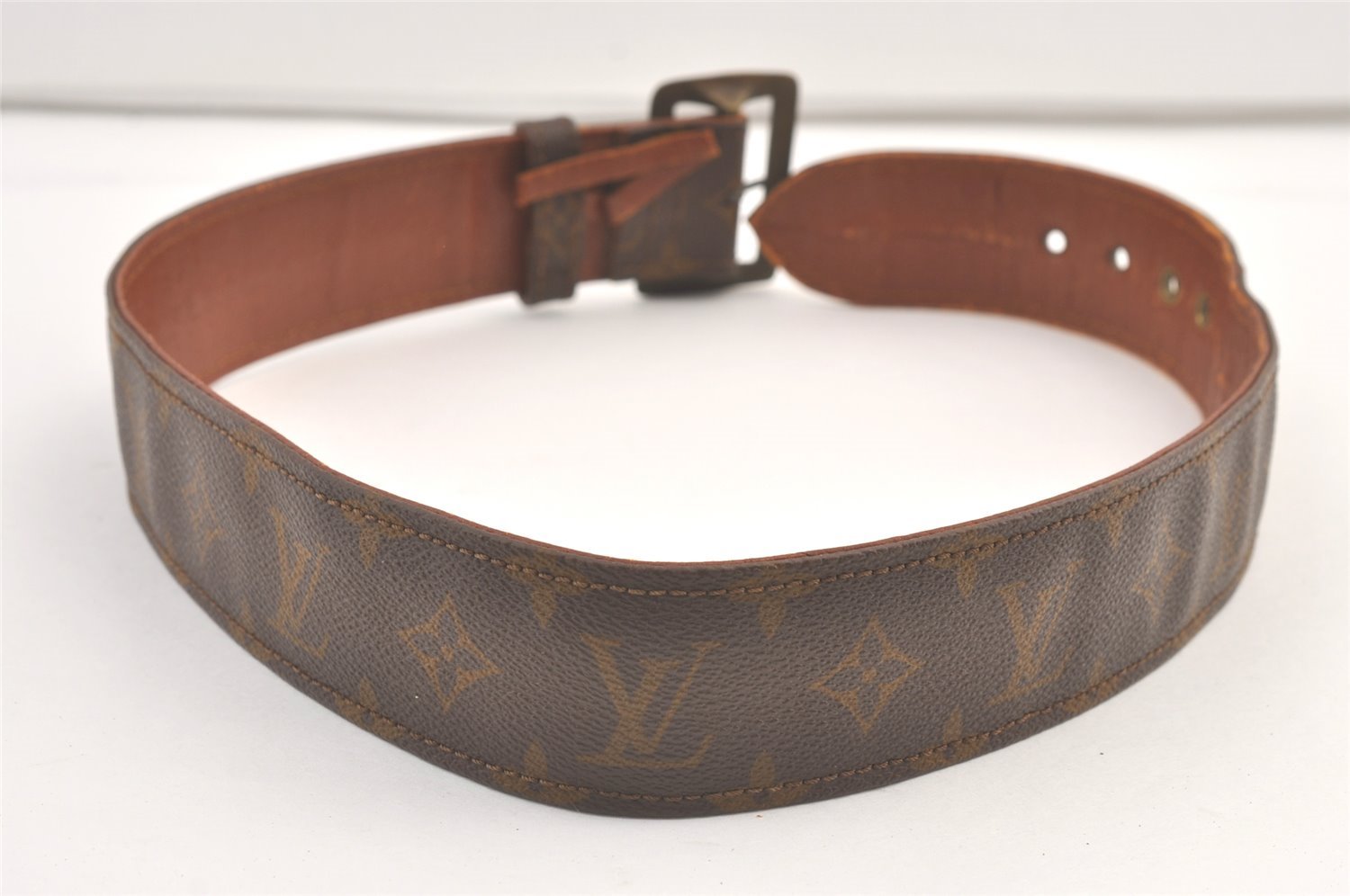 Authentic Louis Vuitton Monogram Leather Belt 95cm 29.5