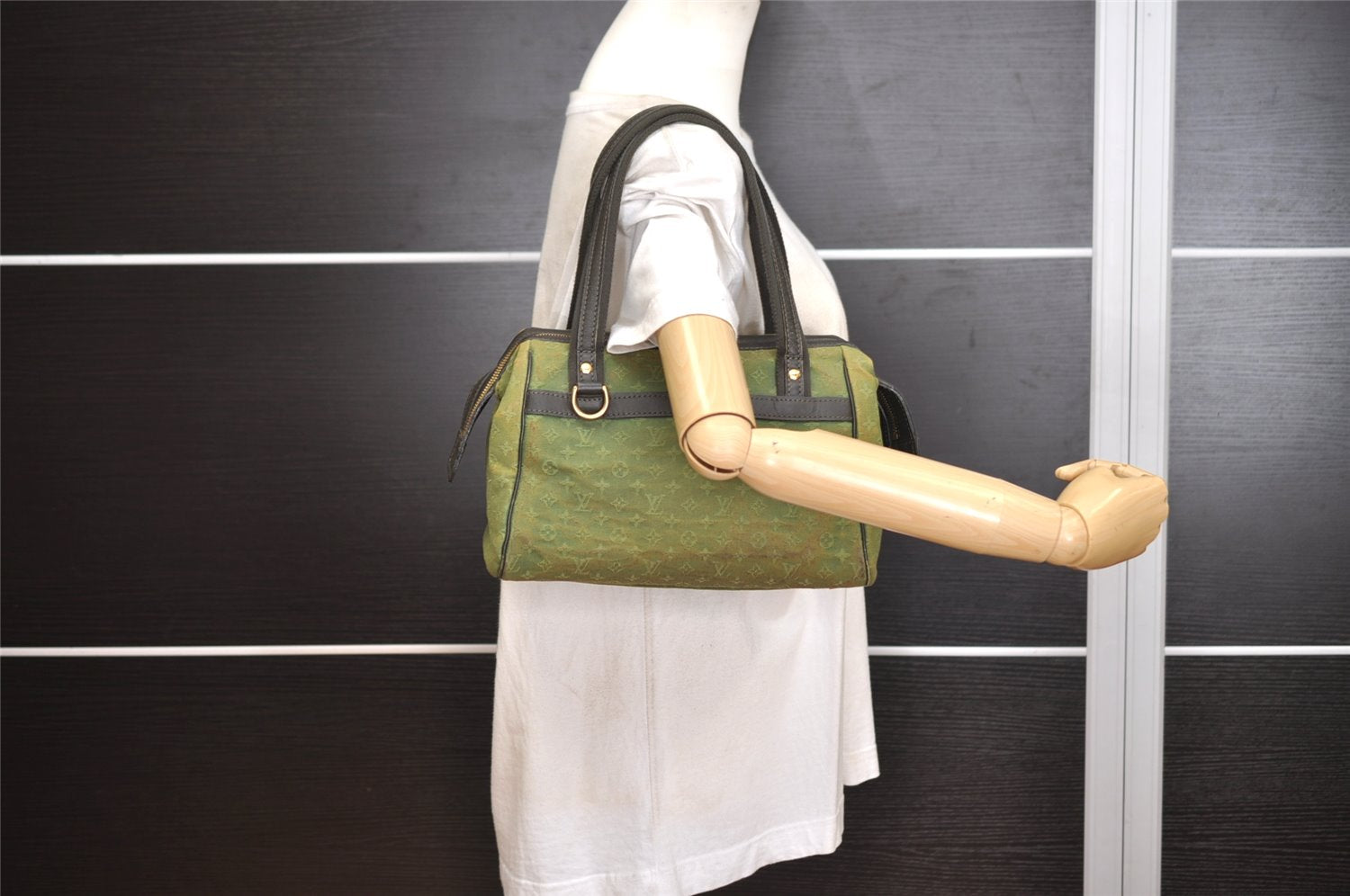 Auth Louis Vuitton Monogram Mini Josephine PM 2Way Hand Bag M92415 Khaki 9138J