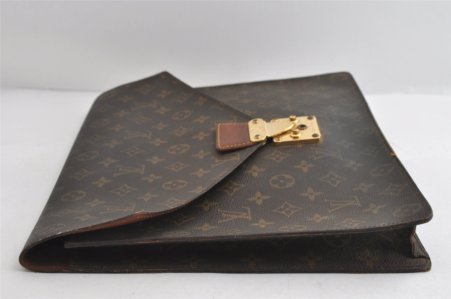Authentic Louis Vuitton Monogram Porte Documents Senateur M53335 Briefcase 9139I