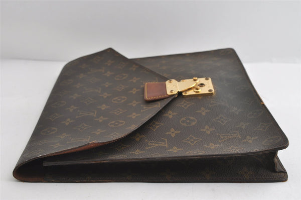 Authentic Louis Vuitton Monogram Porte Documents Senateur M53335 Briefcase 9139I