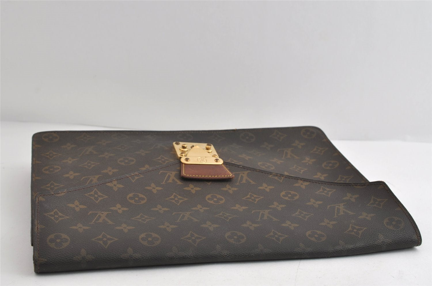 Authentic Louis Vuitton Monogram Porte Documents Senateur M53335 Briefcase 9139I
