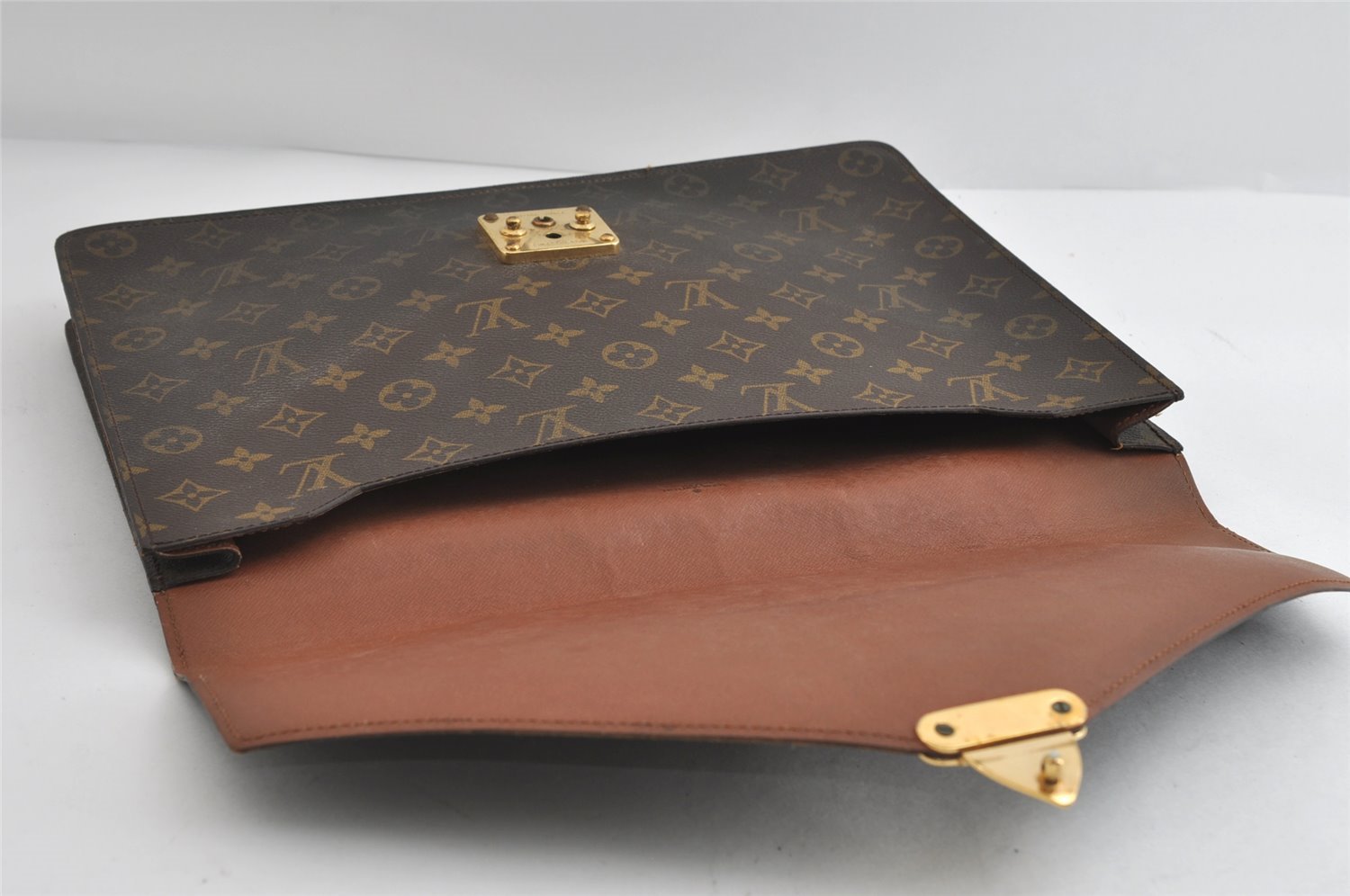 Authentic Louis Vuitton Monogram Porte Documents Senateur M53335 Briefcase 9139I