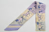 Authentic HERMES Twilly Scarf "Couvertures Nouvelles" Silk Light Purple 9140J