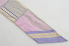 Authentic HERMES Twilly Scarf "Couvertures Nouvelles" Silk Light Purple 9140J