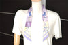 Authentic HERMES Twilly Scarf "Couvertures Nouvelles" Silk Light Purple 9142J