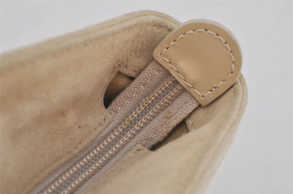 Authentic GUCCI Vintage Shoulder Tote Bag Suede Leather Beige Junk 9143I