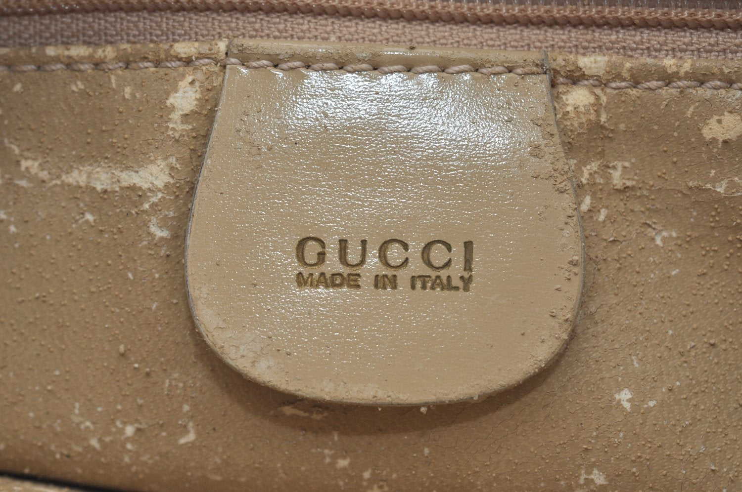 Authentic GUCCI Vintage Shoulder Tote Bag Suede Leather Beige Junk 9143I