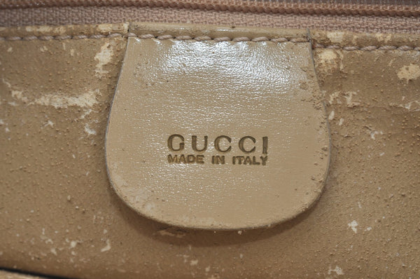 Authentic GUCCI Vintage Shoulder Tote Bag Suede Leather Beige Junk 9143I