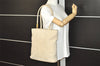 Authentic GUCCI Vintage Shoulder Tote Bag Suede Leather Beige Junk 9143I