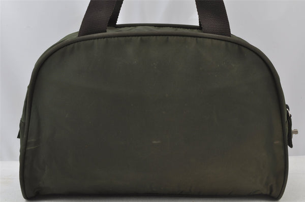 Authentic PRADA Vintage Nylon Tessuto Hand Boston Bag Purse Green 9144I