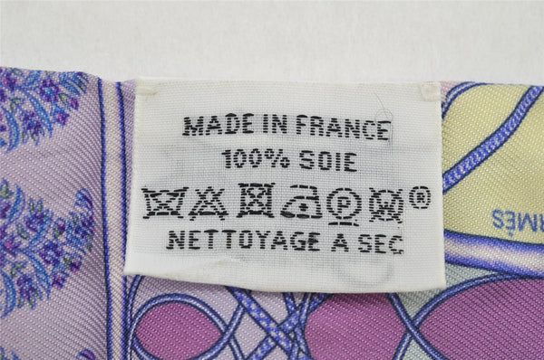 Authentic HERMES Twilly Scarf "Coup de Fouet au Bloc" Silk Light Purple 9144J