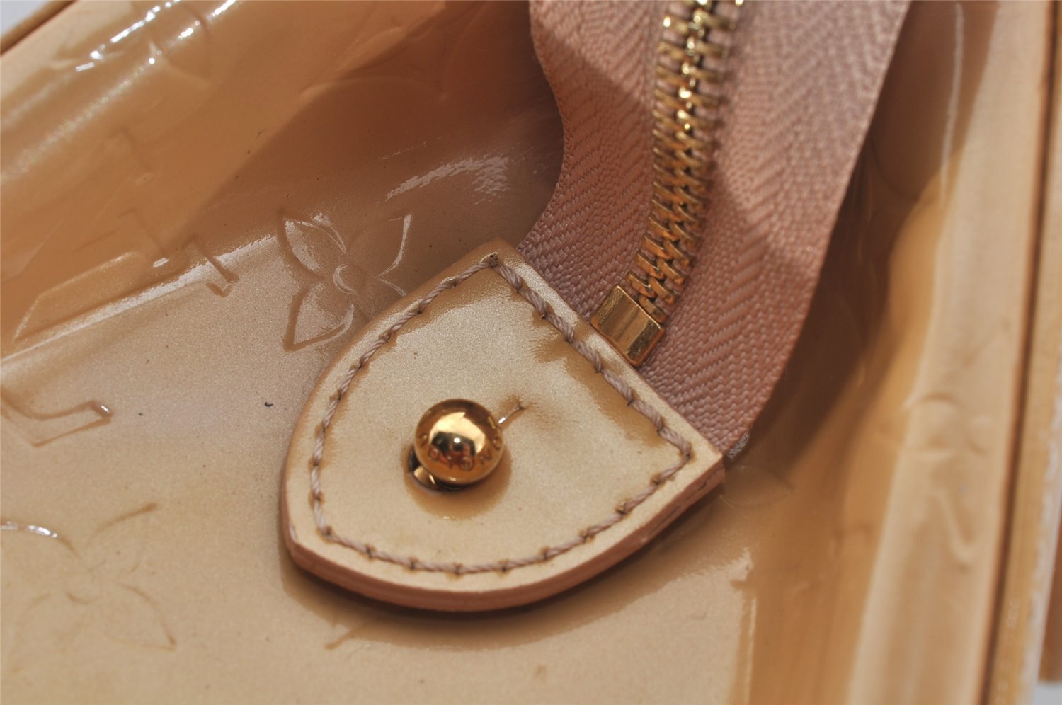 Auth Louis Vuitton Vernis Brea MM 2Way Shoulder Hand Bag Beige M90180 LV 9145I