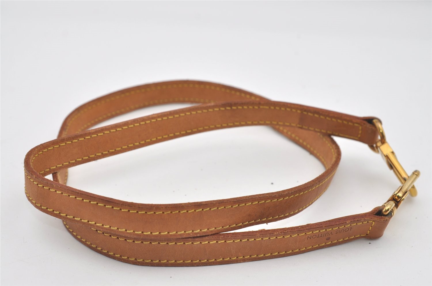 Authentic Louis Vuitton Leather Shoulder Strap Beige 39