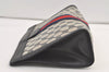 Authentic GUCCI Sherry Line Clutch Hand Bag GG PVC Leather Navy Blue Junk 9147J